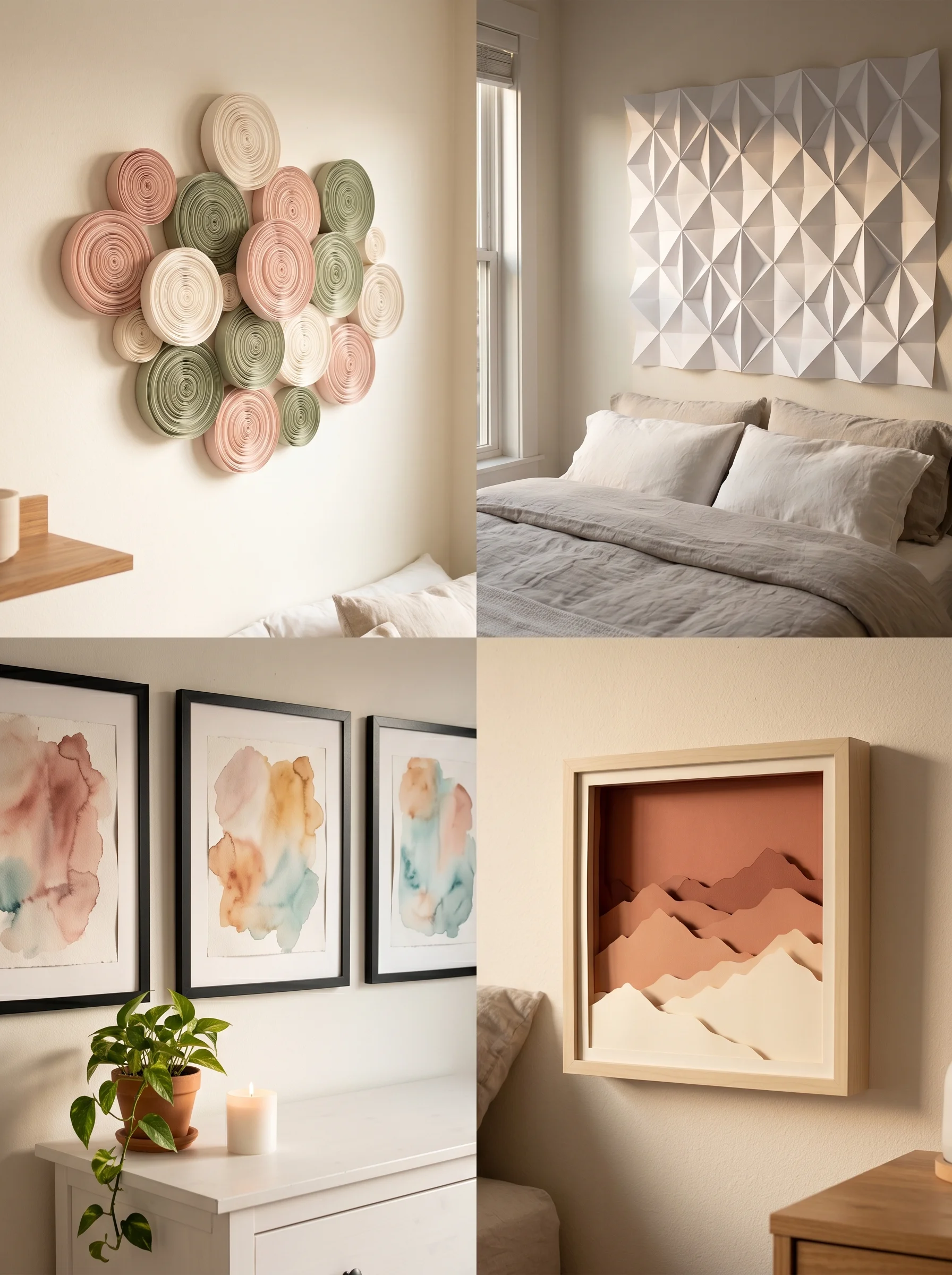 Easy DIY paper wall art for bedroom aesthetic