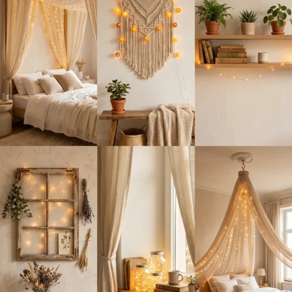 Aesthetic bedroom ideas with fairy lights
