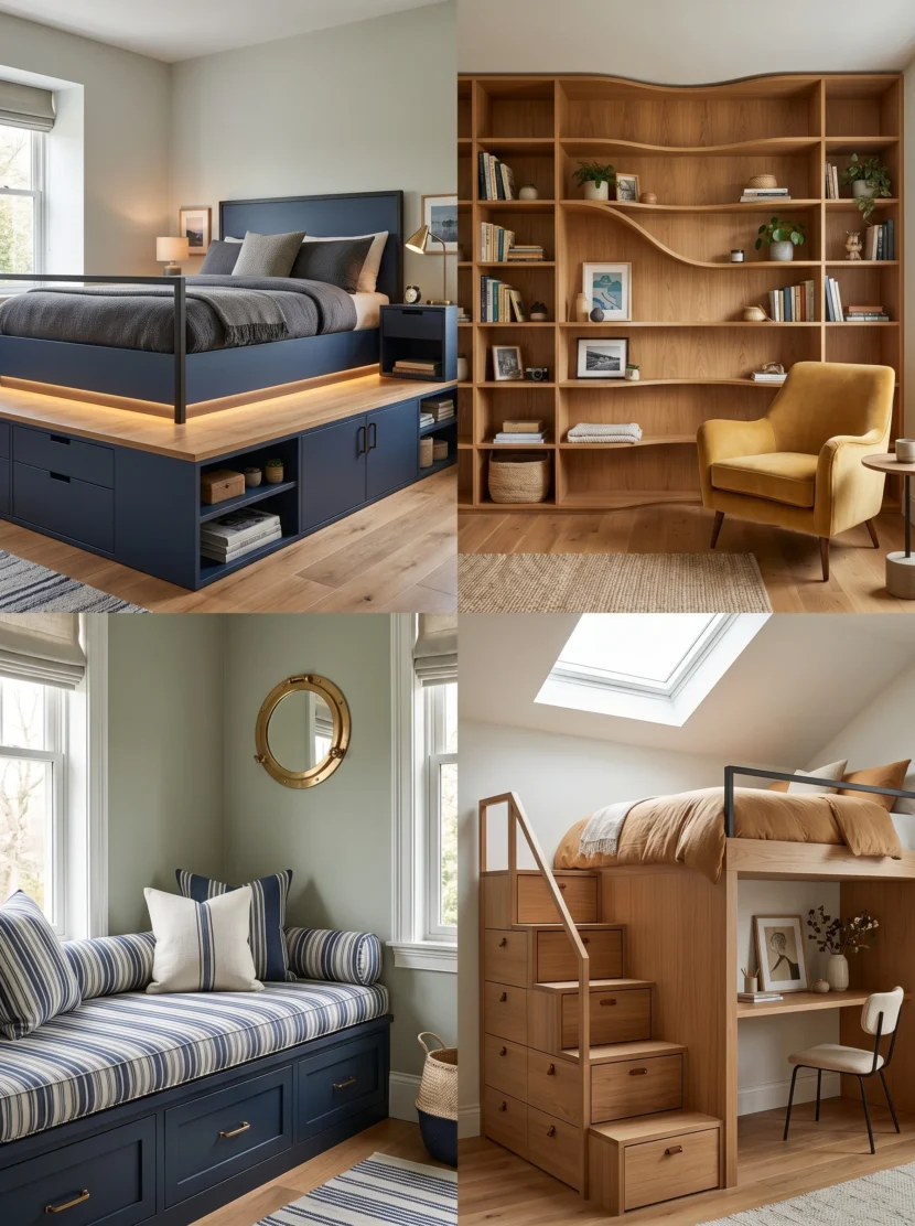 teen room designs with built in storage