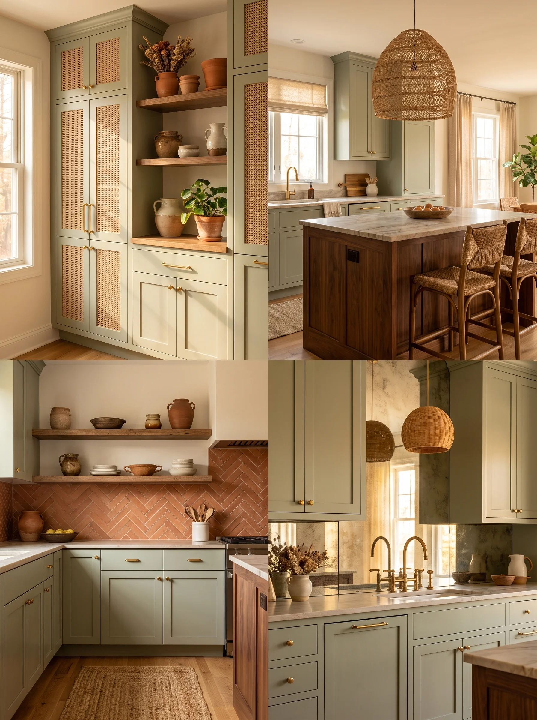 sage green kitchen cabinet color ideas boho aesthetic