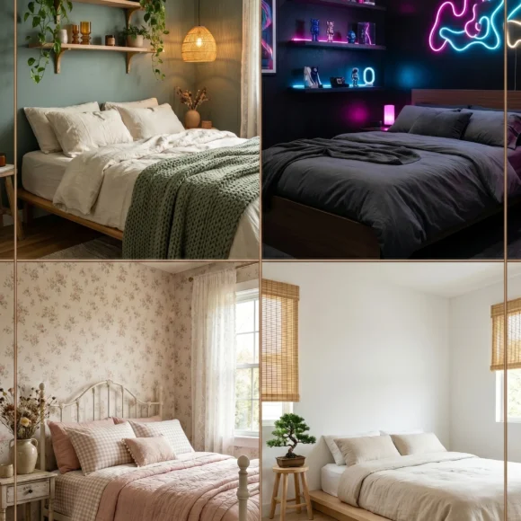 Aesthetic room inspo for small bedrooms