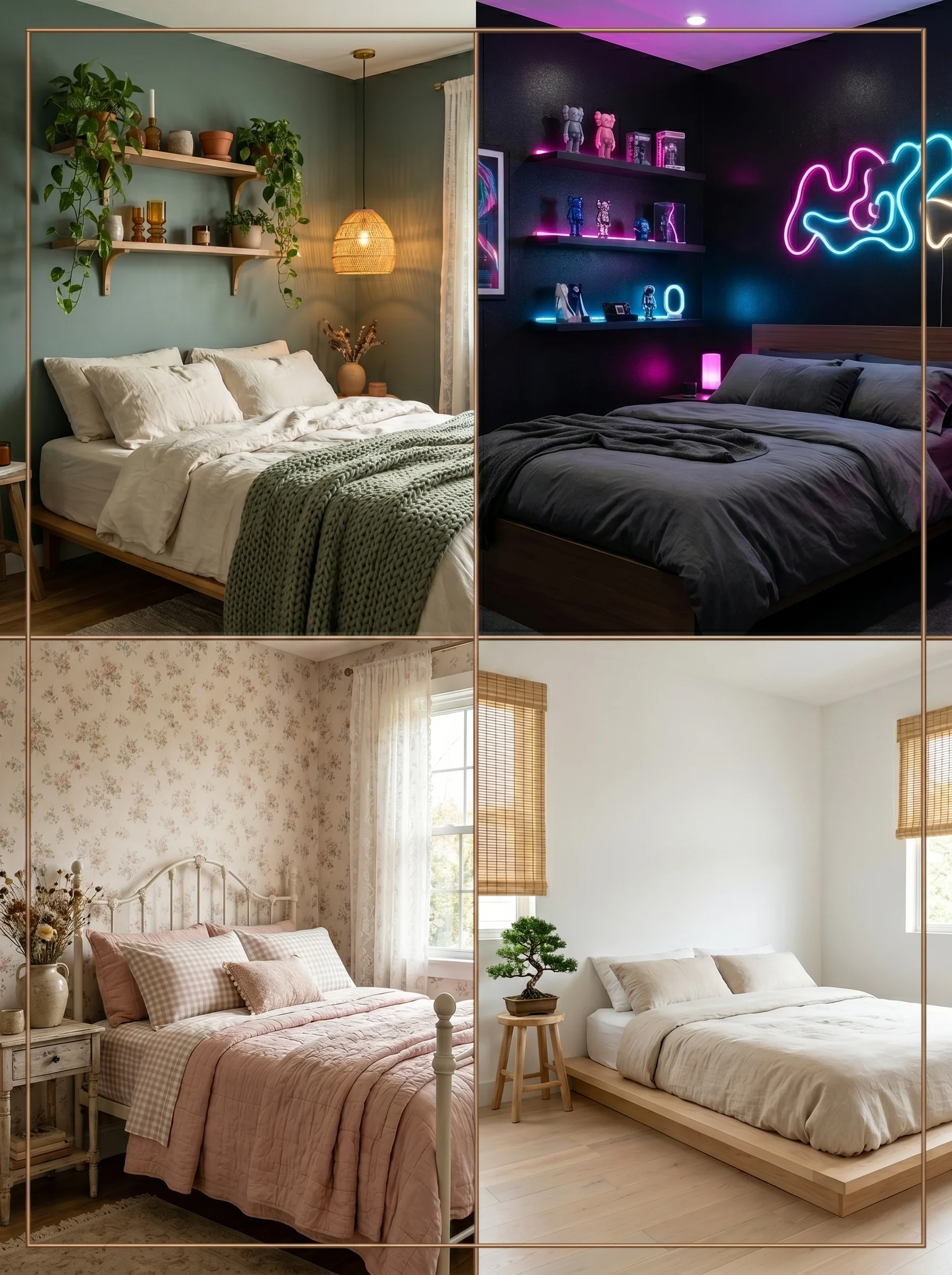Aesthetic room inspo for small bedrooms
