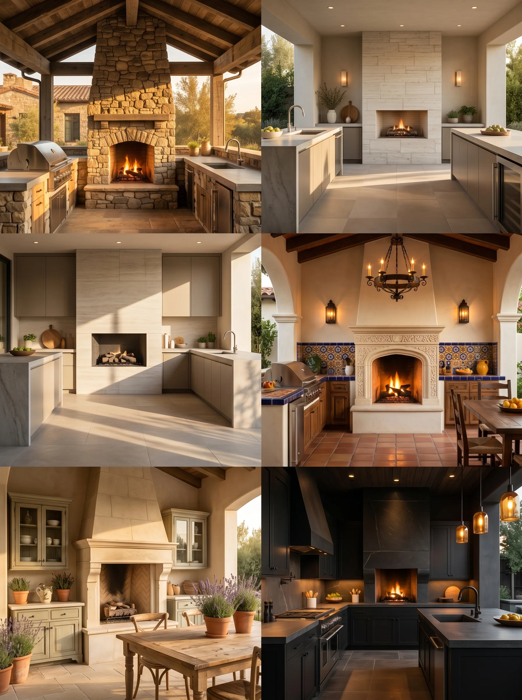 Covered Patio Kitchen with Stone Fireplace: 20 Design Ideas You'll Absolutely Love Covered patio kitchen with stone fireplace