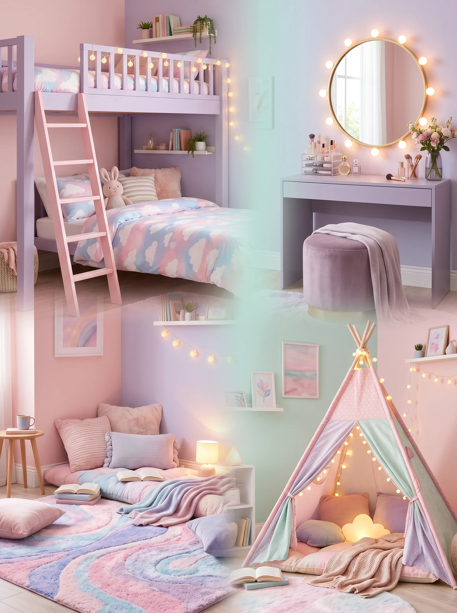 dreamy teen bedroom designs pastel color palette