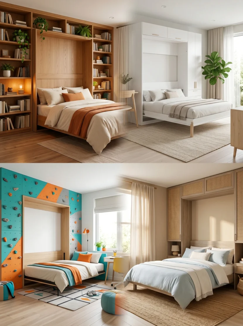 teen bedroom designs with murphy bed small rooms