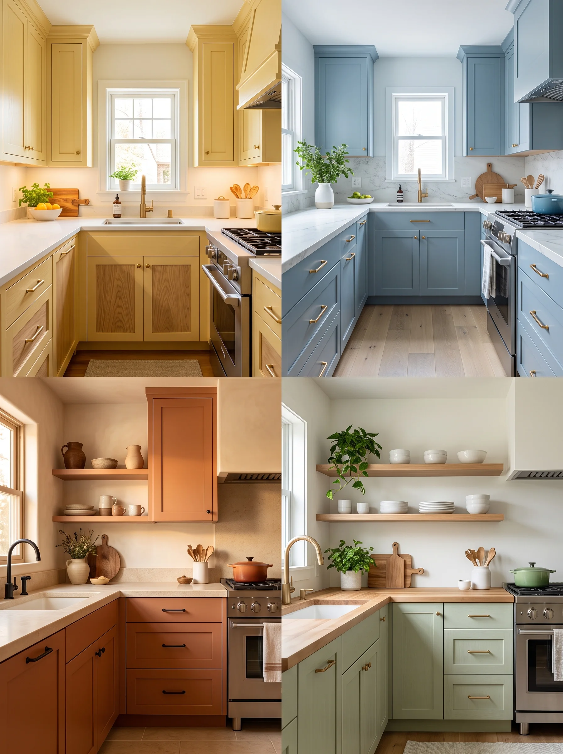 kitchen cabinet color ideas for small kitchens bright