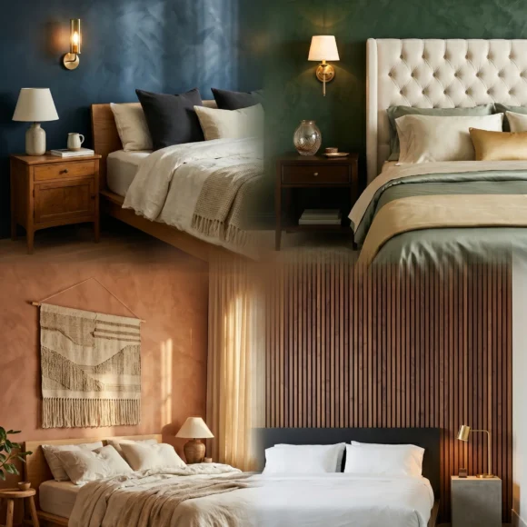 Master bedroom decor ideas with accent wall
