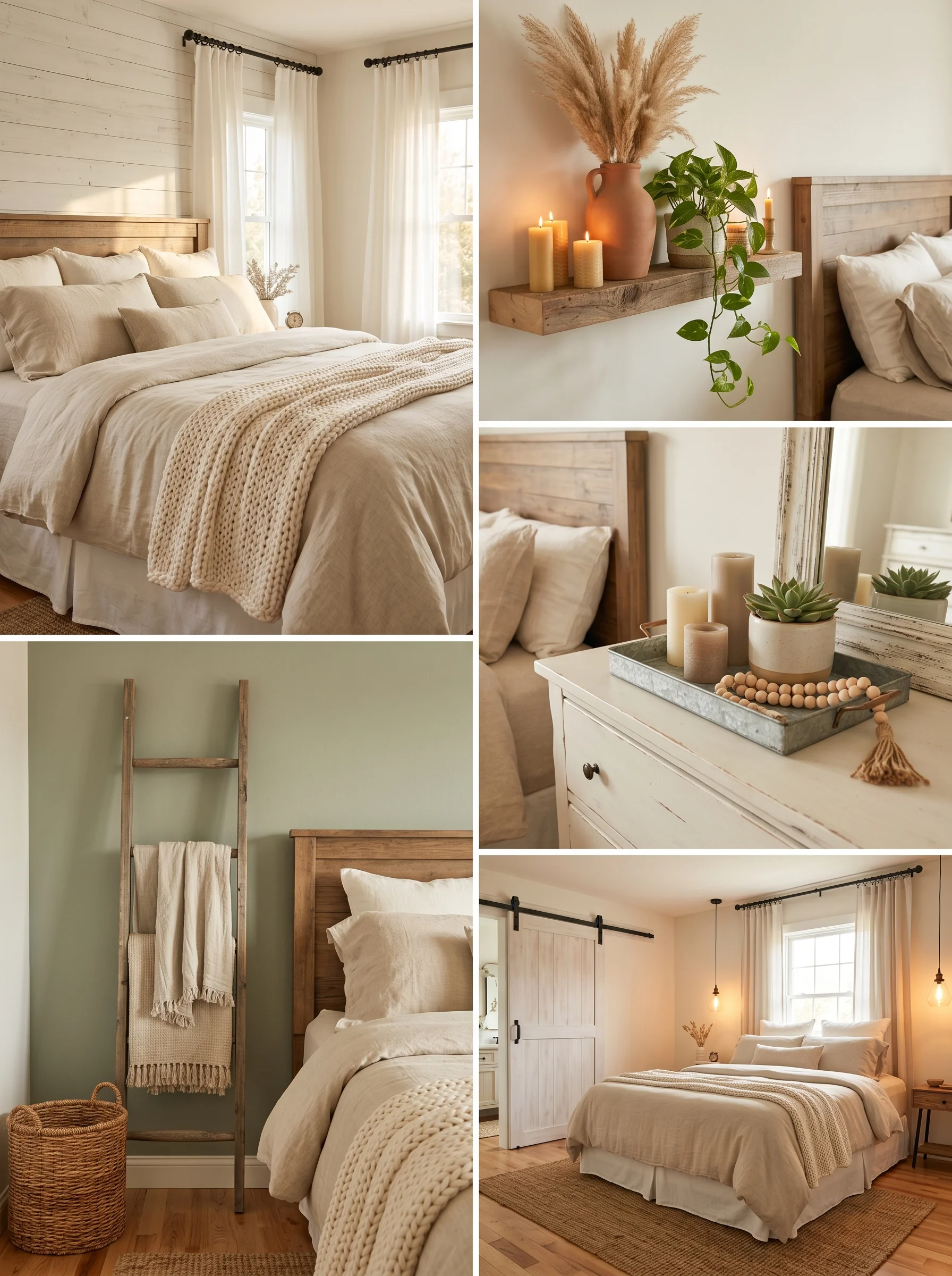 Modern farmhouse master bedroom decor on a budget