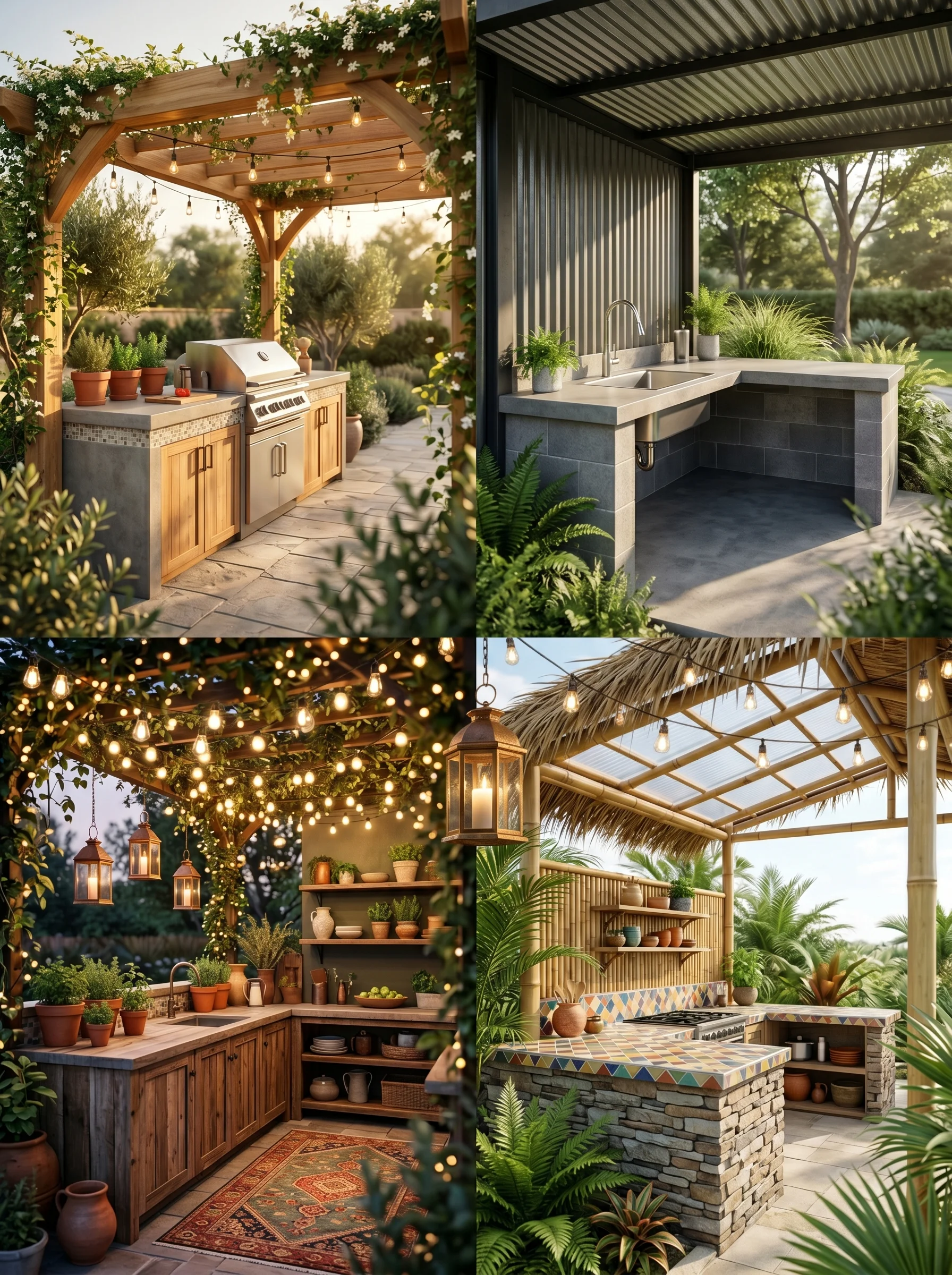 Small Covered Outdoor Kitchen on a Budget