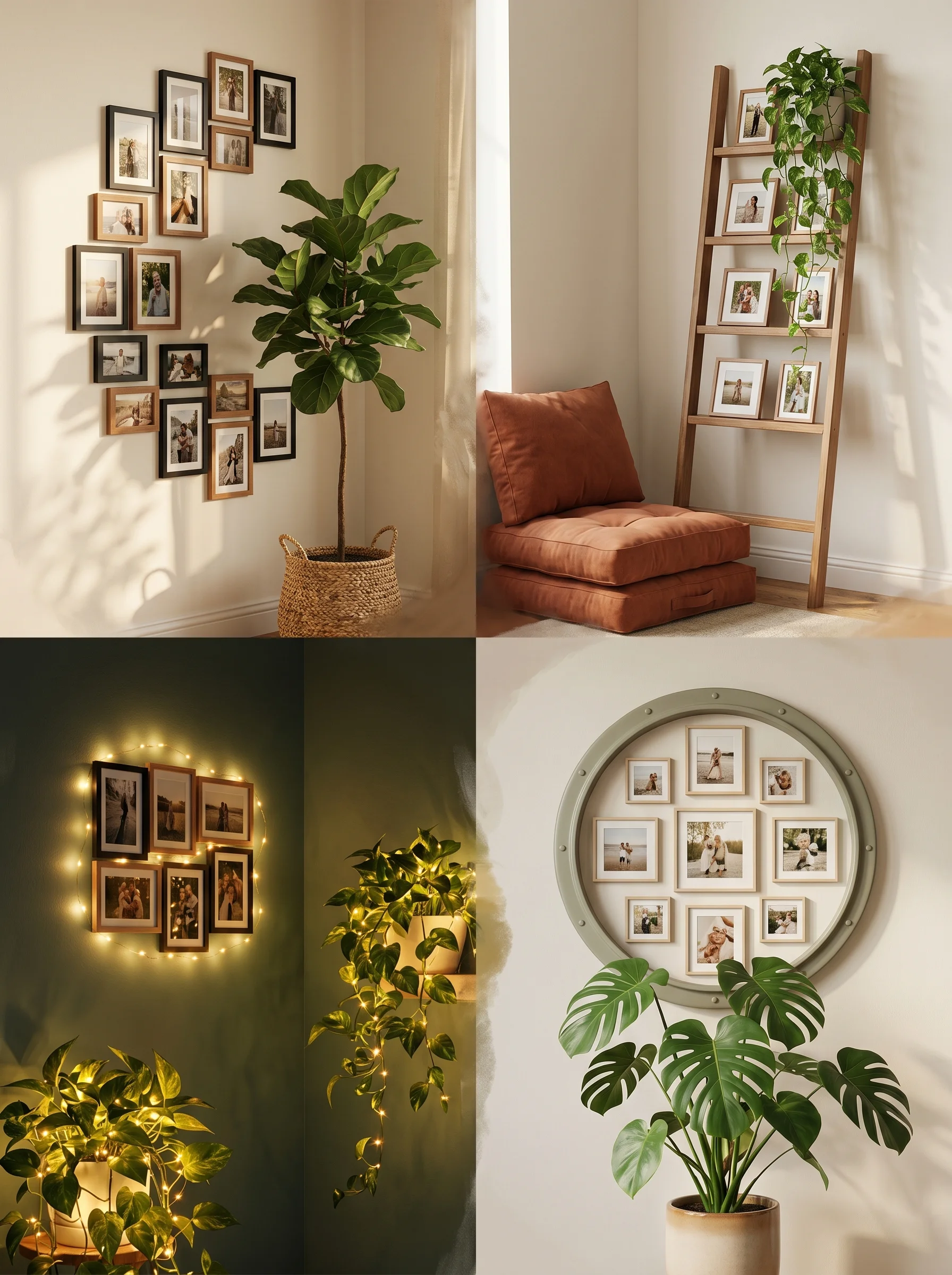 teen room designs with gallery wall and plants