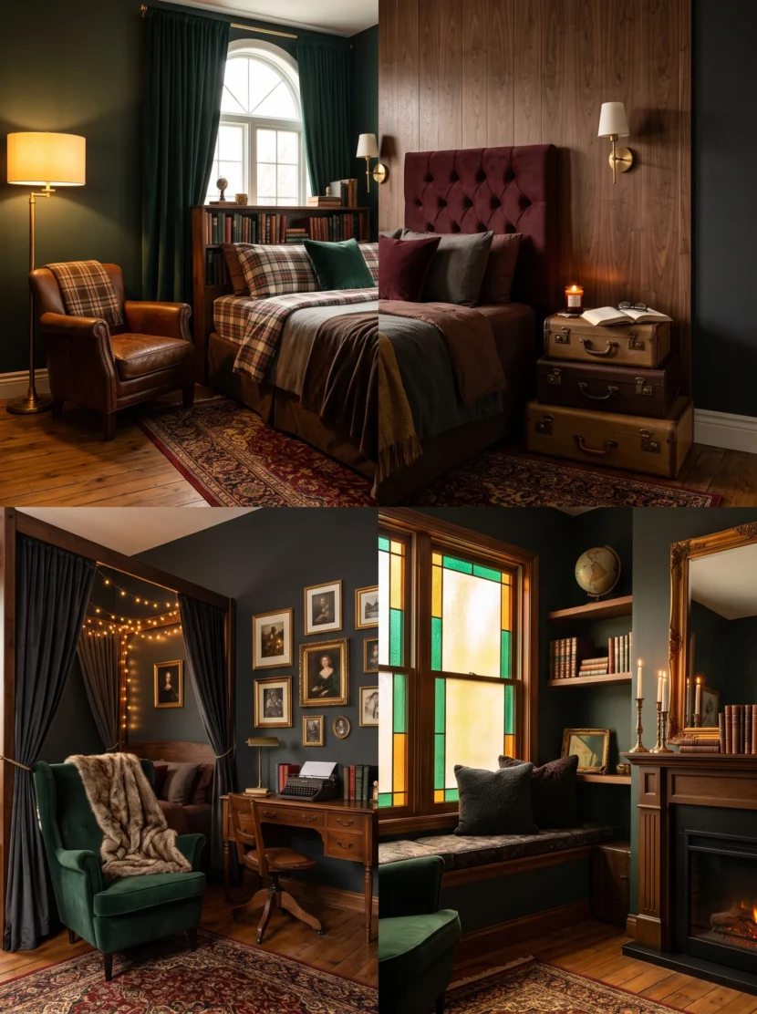 cozy dark academia bedroom ideas on a budget DIY