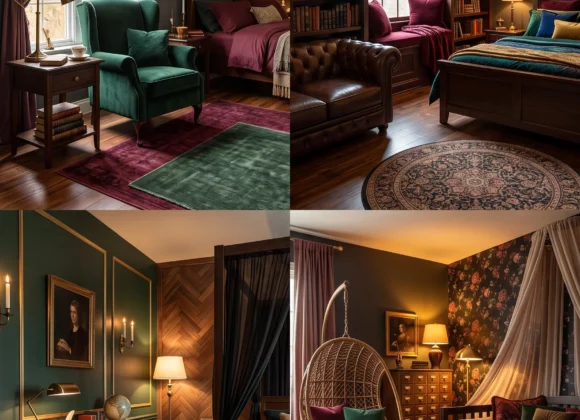 small dark academia bedroom ideas moody reading nook corner