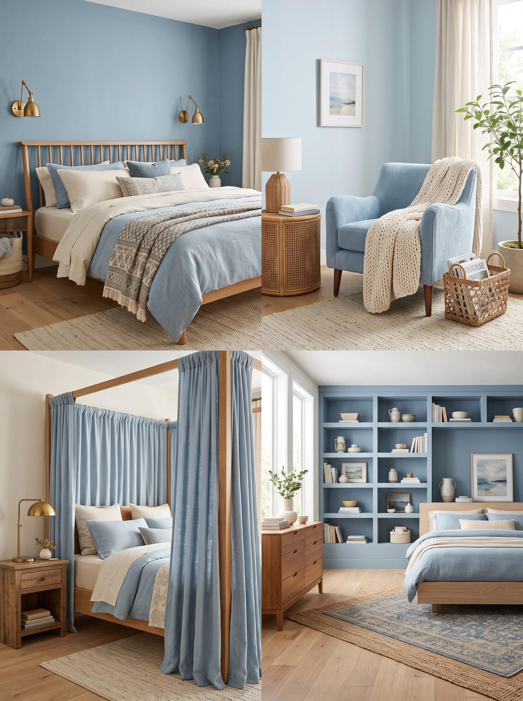 soft cool blue bedroom ideas dusty sky pastel palette